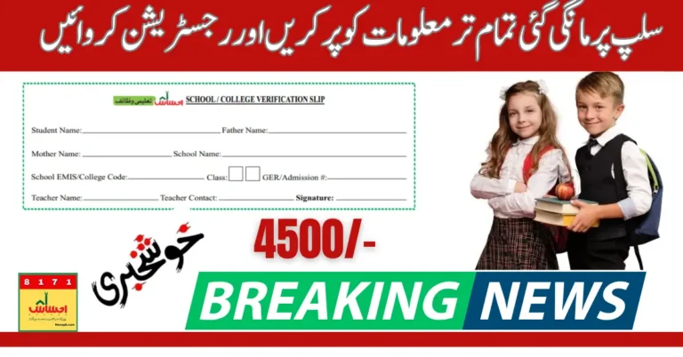 Benazir Taleemi Wazaif Verfication Slip About Payment 2024 Update