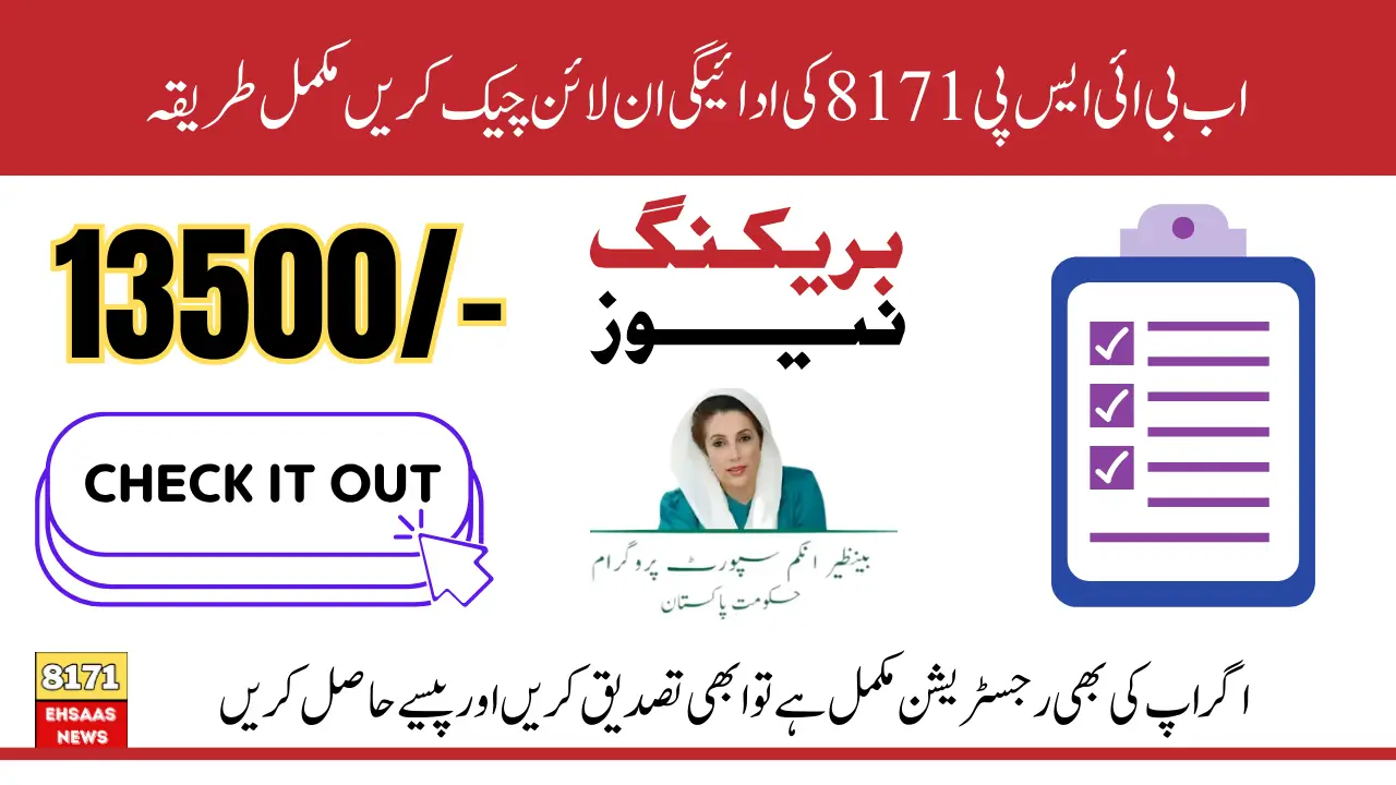 BISP 8171 Payment Online CNIC Check After Complete Application Criteria