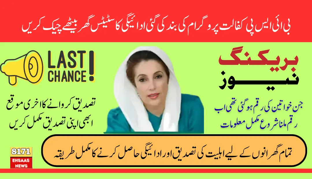 BISP Kafalat Resumed Payment 13500 Check Details and Alternative Methods How Get Payment